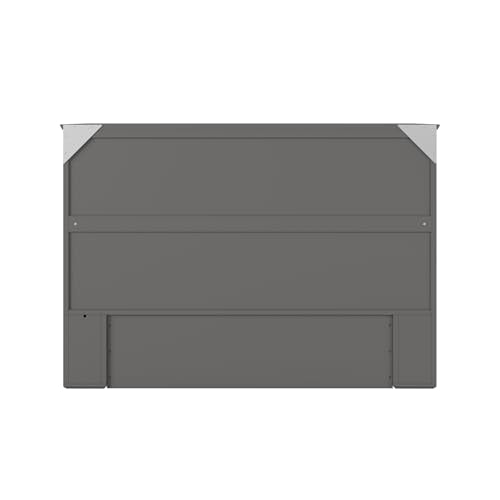 AFI Hamilton Full Murphy Bed Chest with Mattress, Storage, and Built-in Charger in Grey AFI
