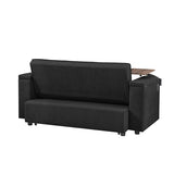 Eafurn 64.96" Oversized Convertible Sleeper Sofa Couch Bed, Queen Futon Loveseat Pull Out Sofabed Recliner Lounge Love Seat with Reclining Backrest,Storage Armrest,USB Port,Side Table and Cupholders Eafurn