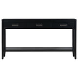 Merax Entryway Console Table with Storage, 3 Drawers Design/Wood Frame/Behind Couch & Sofa, Black Merax
