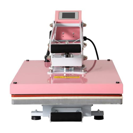 16x24 Inch Heat Press Machine,Semi-Auto Open T-Shirt Press with Slide-Out Drawer,2000W High Power Industrial Sublimation Machine, Air Switch Safety (16‘’×24‘’SEMI-AUTO Heat Press Machine-Pink) JintianCrafts