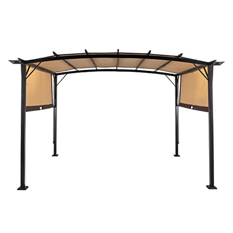 Outvita Patio Pergola, 8x12ft Arched Aluminum Gazebo with Adjustable Waterproof Sun Shade Shelter Awning for Garden Lawn Deck Outvita
