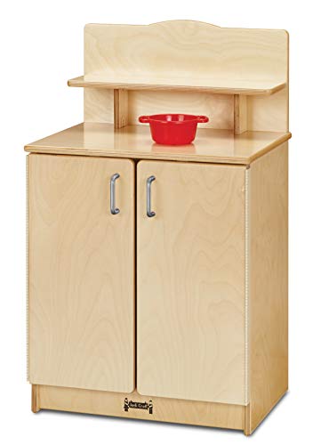 Jonti-Craft 2411JC Culinary Creations Play Kitchen, 35 x 80 x 15 inches, Natural Wood, 4 Piece Set - WoodArtSupply