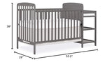 Dream On Me Anna 3-in-1 Full-Size Crib and Changing Table Combo in Steel Grey, Greenguard Gold Certified, Non-Toxic Finishes, Includes 1" Changing Pad, Wooden Nursery Furniture Dream On Me