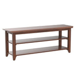 XKZG Storage Bench Wooden Shoe Bench Rustic Solid Wood Entryway Bench (Brown,47.2") XKZG