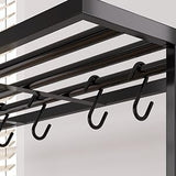 Amyove 42" Large Kitchen Island Bakers Rack Microwave Oven Stand Kitchen Shelf with 3 Tier Storage, Metal Coffee Bar Table,Kitchen Storage Shelf for Dining Living Room, 5 Hooks, 42"*28"*72" Amyove