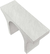 Meridian Furniture 99073White-T Pomezia Collection Art Deco Wood Frame Console Table in White Marble Finish, 45.5" W x 16" D x 31.5" H, White Meridian Furniture
