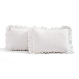 Lush Decor Ruffle Skirt Bedspread Set - 3-Piece Luxurious Farmhouse Bedding - Elegant Ruffle Detail - Timeless Style - Soft Lightweight Sheets - Queen, White Lush Decor