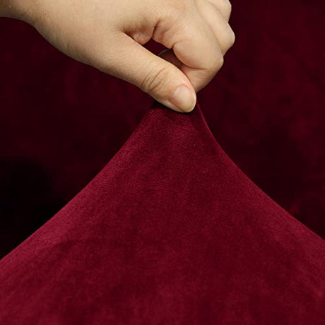MIFXIN Corner Sofa Cover 1 Piece Velvet Stretch Corner Couch Cover for Sectional Recliner Sofa Slipcover Reclining L Shape Sofa Couch Additional Seat (Red) MIFXIN