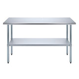 AmGood Stainless Steel Work Table with Undershelf | Food Prep NSF | Utility Work Station | (60" Length X 18" Width) AmGood