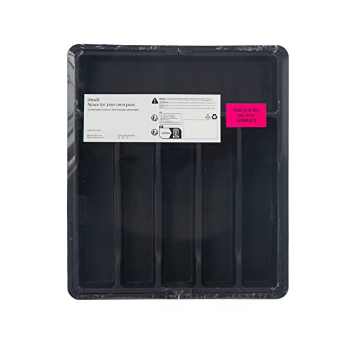 Lifewit Silverware Drawer Organizer, Expandable Utensil Tray for Kitchen, BPA Free Flatware and Cutlery Holder, Adjustable Plastic Storage for Spoons Forks Knives, Large, Black Lifewit