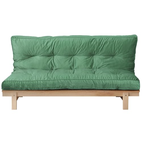 SANXUO Futon Mattres Full Size 6",Flannel Floor Foldable for Adults,Floor Futon Mattress,High Density Shredded Foam Filling Mattress for Bedroom,Living (Frame Not Included), 54 x 80, (Green) SANXUO