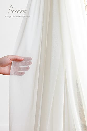 Floroom Wedding Arch Draping Fabric 2 Panels 20Ft Ivory Chiffon Fabric Drapes Arbor Drapery Wedding Ceremony Reception Swag Decorations Floroom