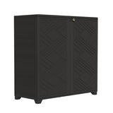 ZZM Indoor/Outdoor Storage Cabinet Waterproof, 34"x15"x34" Plastic Outdoor Storage Box for Garden Balcony Bathroom, All Weather Outdoor Storage Clearance, DIY Usage, with No Shelf (Black) ZZM