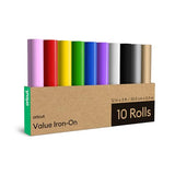 Cricut® Value Iron-On, Rainbow Sampler - 12 in x 3 ft (10 ct)- HTV Heat Transfer Vinyl Cricut
