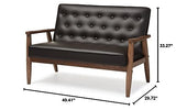 Baxton Studio Sorrento Love Seats, 2 Seater, Brown Baxton Studio