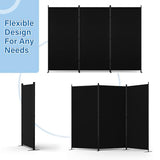 AKTOP Room Divider 3 Panel, Folding Fabric Wall Divider for Room Separation, Portable Room Partitions and Dividers 103"W x 70''H, Freestanding Privacy Screen for Office, Dorm, Studio, Classroom, Black AKTOP