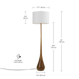 Globe Electric Novogratz x 67225 65" Floor Lamp, 2-Tone Wood Toned Base, White Fabric Shade, Socket Rotary Switch, Living Room Décor, Reading Light, Home Essentials, Bedroom, Office Accessories Globe Electric