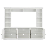 Merax 97.4" TV Stands for Living Room,Large Wall Unit Entertainment Center with Bookshelf for TVs Up to 70",Mid-Century Media Console with Bridge,TV Stand for Bedroom with Storage Shelf,White Merax