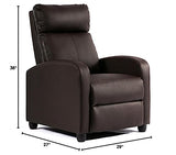 FDW Recliner Chair Reclining Sofa Leather Chair Home Theater Seating Lounge with Padded Seat Backrest