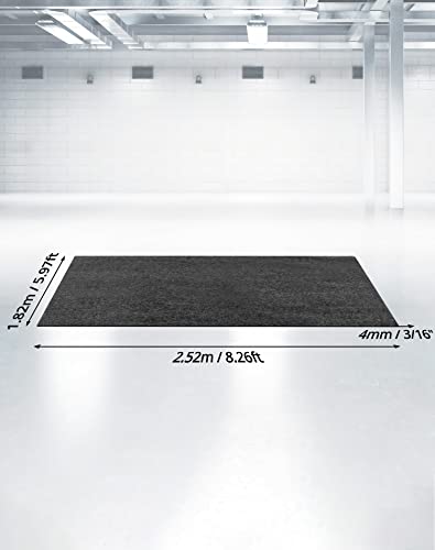 QWORK Oil Absorbing Pad Garage Floor Mats, Over Large 8.5' x 6' Reusable/Washable Oil Spill Mat Parking Mats, Protect Floor from Drips, Stainls, Spills & Splashes, Black, 1 Pack QWORK