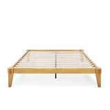 Bme Chalipa 14” Queen Solid Wood Platform Bed Frame – Modern Minimalist Design with Natural Finish and Easy Assembly Bme