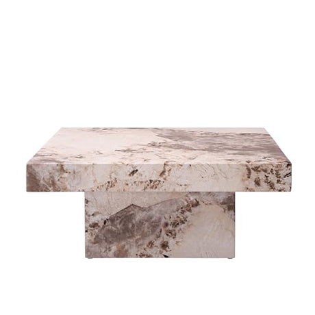Acme Fultan Contemporary ECC/Wood Square Coffee Table in Beige Engineered Stone Acme
