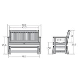 Highwood Lehigh Outdoor Glider Loveseat, 4 ft, Nantucket Blue highwood