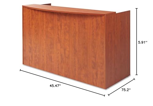 Alera ALE Valencia Series Reception Desk w/Counter, 71w x 35 1/2d x 42 1/2h, Cherry Alera
