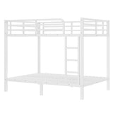 Bellemave Full Over Full Bunk Beds for Adults with Ladder & Full-Length Guardrails, Metal Heavy Duty Full Size Bunk Bed Frame with Sturdy Slats, Noise Free, No Box Spring Needed, White Bellemave
