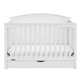 Graco Bellwood 5-in-1 Convertible Crib with Drawer (White) - GREENGUARD Gold Certified, Full-Size Storage Drawer, Converts to Toddler Bed and Full-Size Bed STORK CRAFT