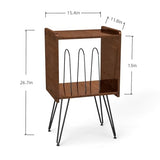 Colitchi Record Player Stand with Vinyl Storage – Compact 12×15in Turntable Tabletop, 27in Tall Mid Century Modern Record Player Cabinet for Small Spaces Colitchi