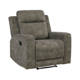 Lexicon Manual Recliner Chair, Textured Microfiber Reclining Sofa Chair, Home Theater Seating, Wall Hugger, Track Arms, Manual Recliner for Living Room/Office/Apartment, Easy Assembly, Brown Lexicon