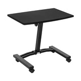 Seville Classics Airlift Mobile Height Adjustable Laptop Stand Computer Workstation for Sitting Classroom Home Office Medical Table w/Wheels, Flat Desk 24", Black Seville Classics