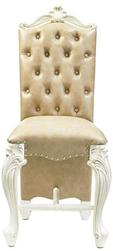 ACME Versailles Counter Height Chair (Set-2) - 61152 - Vintage Gray PU & Bone White ACME Furniture