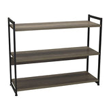 Household Essentials Ashwood 3 Tier Storage Shelf with Metal, Grey Shelves – Black Frame Household Essentials