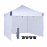 OUTDOOR WIND 10x10 Pop Up Canopy Tent with Sidewalls, Heavy Duty Commercial Instant Tent with Sand Bags for Deck, Party, Camping, Backyard, Playground, White OUTDOOR WIND