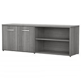 Bush Business Furniture Studio C Low Storage Cabinet with Doors by Platinum Gray Chrome Finish Bush Business Furniture
