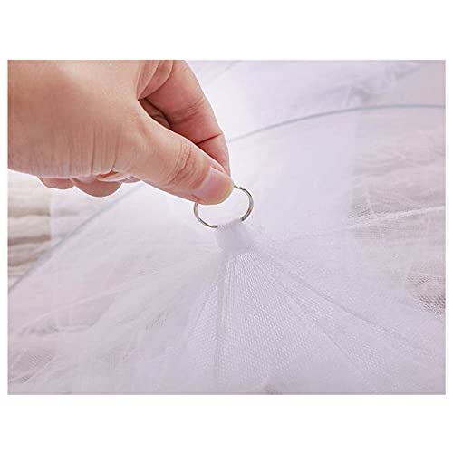 Eimilaly Bed Canopy Mosquito Net, Bed Canopy for Girls Room Decor - Insect Protection Hanging Canopy for Adults, Babies, Outdoor Camping, Pink/No Opening