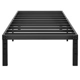 ALDRICH 14 Inch Metal Twin Bed Frame - Single Black Basic Steel Slats Platform, Easy Assembly Heavy Duty Noise Free Bedframes, No Box Spring Needed ALDRICH