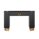 Merax Modern Vertical Ribbed Console Table with Functional Storage Drawer & Column Legs, Entryway Hallway Sofatable for Living Room, Black Merax