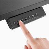 Desky Single Sit Stand Pedestal Desk, 23.6"x23.6", Electric Height Adjustable Small Desk with Single Motor, Memory Presets & Anti-Collision, Compact Ergonomic Workstation (Black Frame & Top) Desky