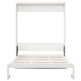 GYYBED Queen Size Murphy Bed,68-inch Cabinet Bed Folding Wall Bed with Desk Combo for Guest Room, Study, Office (White, Queen #1) GYYBED