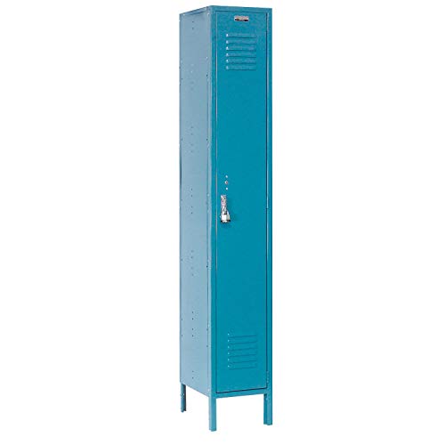 GLOBAL INDUSTRIAL Single Tier Locker, 12x18x72 1 Door, RTA, Blue - WoodArtSupply