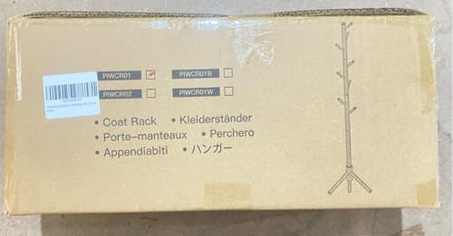 Pipishell Sturdy Wooden Coat Tree with 8 Hooks, 3 Adjustable Sizes for Clothes, Hat Stand Used in Bedroom/Office/Entryway, Brown Pipishell