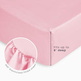 Wake In Cloud - Gingham Toddler Bedding Set for Girls Boys, Cute Plaid Buffalo Check, 4 Pieces Soft Crib Bed Set Including Comforter, Sheets and Pillowcase, Pink Wake In Cloud