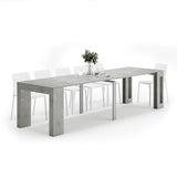 Mobili Fiver, Easy, Extendable Console Table with Extension Leaves Holder, 17.7(120.1) x35.4 in, Concrete Effect, Grey, Made in Italy Mobili Fiver