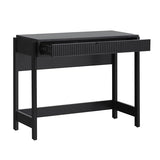 Walker Edison Office Writing and Computer Desk Spacious Desktop, Complementary in Living Spaces, 38 Inch, Reeded Black Walker Edison