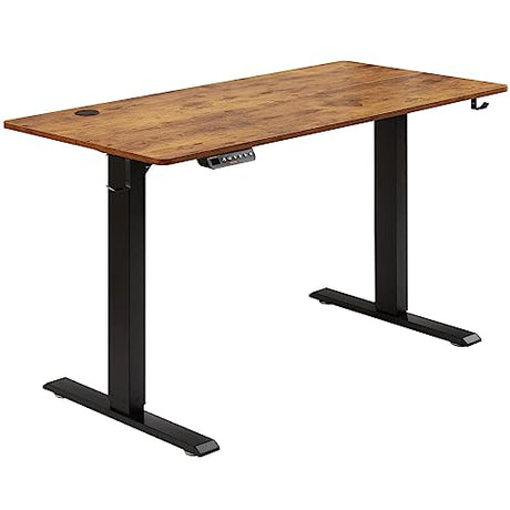 VEVOR Height Adjustable Desk, 47.2 x 23.6 in, Support 180 lbs, Electric Standing Desk with 3 Memory Presets, Sturdy Dual Metal Frame, Versatile Computer Sit Stand up Desks, Suitable for Home Office VEVOR