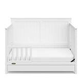Graco Hadley 5-in-1 Convertible Crib with Drawer (White) – GREENGUARD Gold Certified, Crib with Drawer Combo, Full-Size Nursery Storage Drawer, Converts to Toddler Bed, Daybed Graco