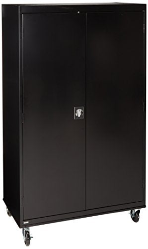 Sandusky Lee TA4R462472-09 Mobile Steel Cabinet, 46" W x 24" D x 78" H, Black
